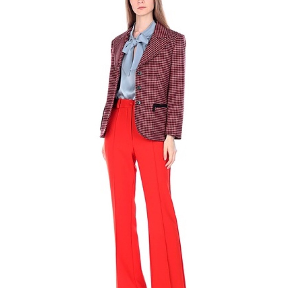 Chloe Red Check Wool Blazer 42 Us 10 - Main Image